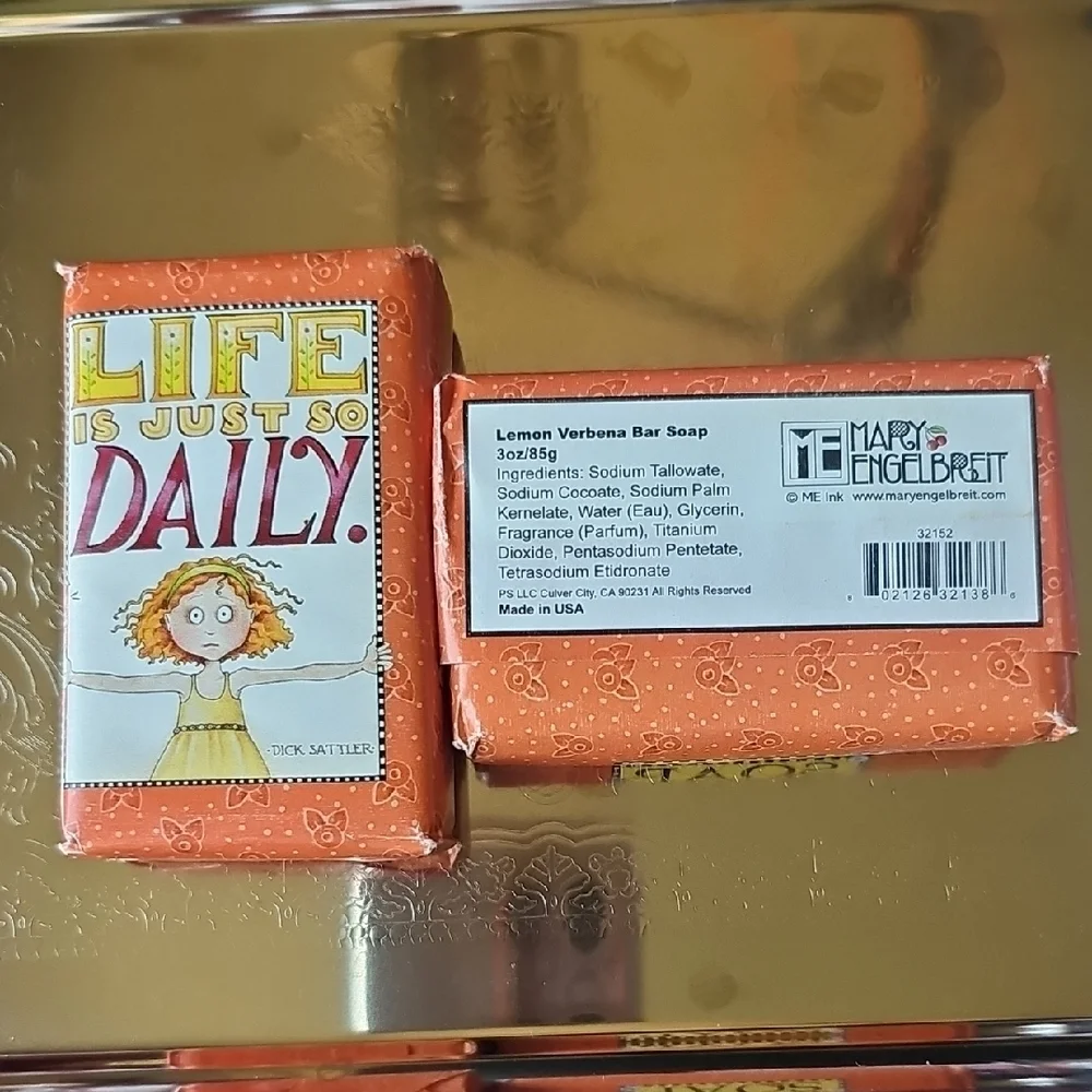 New Vintage Mary Engelbreit Lemon Verbena Bar Soap X 2